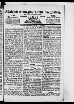 Königlich privilegirte Berlinische Zeitung von Staats- und gelehrten Sachen vom 27.01.1909