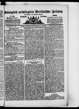 Königlich privilegirte Berlinische Zeitung von Staats- und gelehrten Sachen vom 28.01.1909