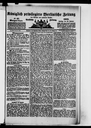 Königlich privilegirte Berlinische Zeitung von Staats- und gelehrten Sachen vom 29.01.1909