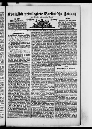Königlich privilegirte Berlinische Zeitung von Staats- und gelehrten Sachen vom 30.01.1909