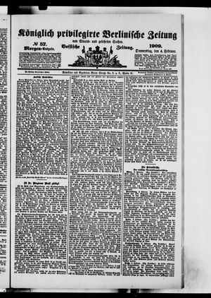 Königlich privilegirte Berlinische Zeitung von Staats- und gelehrten Sachen vom 04.02.1909