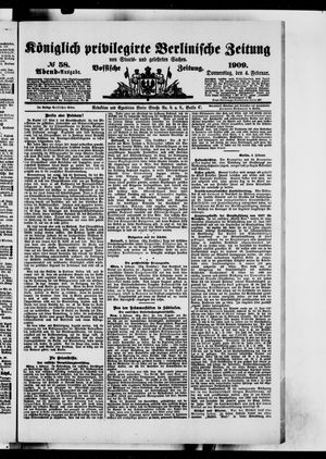 Königlich privilegirte Berlinische Zeitung von Staats- und gelehrten Sachen vom 04.02.1909