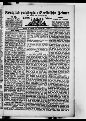 Königlich privilegirte Berlinische Zeitung von Staats- und gelehrten Sachen vom 07.02.1909