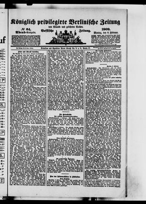 Königlich privilegirte Berlinische Zeitung von Staats- und gelehrten Sachen vom 08.02.1909