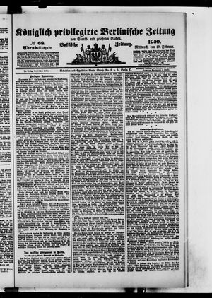 Königlich privilegirte Berlinische Zeitung von Staats- und gelehrten Sachen vom 10.02.1909