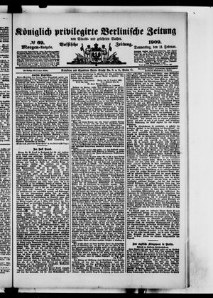 Königlich privilegirte Berlinische Zeitung von Staats- und gelehrten Sachen vom 11.02.1909