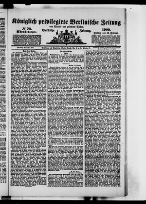 Königlich privilegirte Berlinische Zeitung von Staats- und gelehrten Sachen vom 12.02.1909