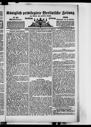 Königlich privilegirte Berlinische Zeitung von Staats- und gelehrten Sachen vom 13.02.1909