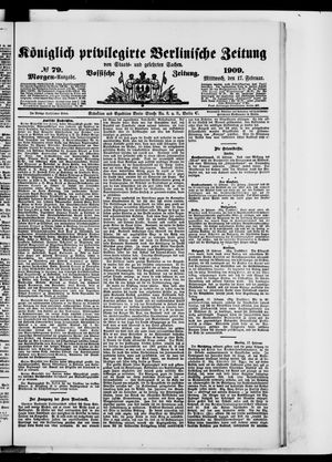 Königlich privilegirte Berlinische Zeitung von Staats- und gelehrten Sachen vom 17.02.1909