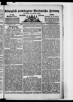 Königlich privilegirte Berlinische Zeitung von Staats- und gelehrten Sachen vom 20.02.1909