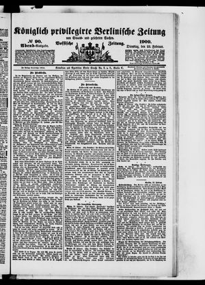 Königlich privilegirte Berlinische Zeitung von Staats- und gelehrten Sachen on Feb 23, 1909