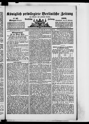 Königlich privilegirte Berlinische Zeitung von Staats- und gelehrten Sachen vom 27.02.1909