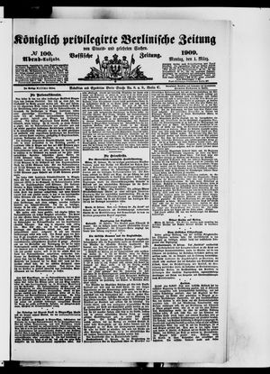Königlich privilegirte Berlinische Zeitung von Staats- und gelehrten Sachen vom 01.03.1909