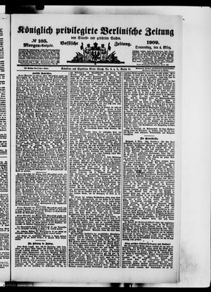 Königlich privilegirte Berlinische Zeitung von Staats- und gelehrten Sachen on Mar 4, 1909