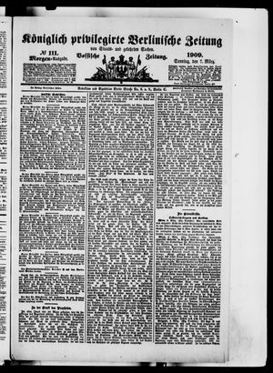 Königlich privilegirte Berlinische Zeitung von Staats- und gelehrten Sachen vom 07.03.1909