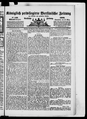 Königlich privilegirte Berlinische Zeitung von Staats- und gelehrten Sachen vom 27.03.1909