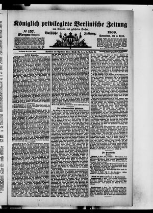 Königlich privilegirte Berlinische Zeitung von Staats- und gelehrten Sachen vom 03.04.1909
