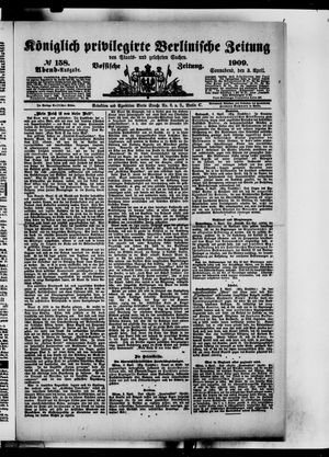 Königlich privilegirte Berlinische Zeitung von Staats- und gelehrten Sachen vom 03.04.1909