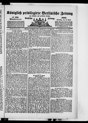 Königlich privilegirte Berlinische Zeitung von Staats- und gelehrten Sachen vom 13.04.1909