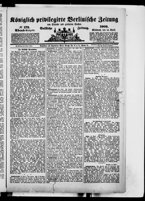 Königlich privilegirte Berlinische Zeitung von Staats- und gelehrten Sachen vom 14.04.1909