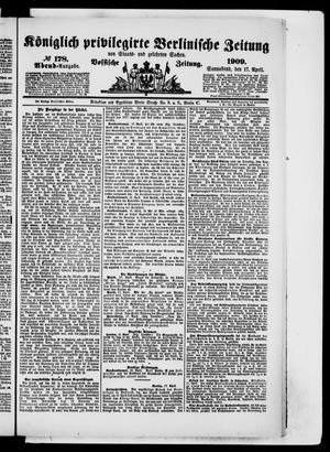 Königlich privilegirte Berlinische Zeitung von Staats- und gelehrten Sachen on Apr 17, 1909