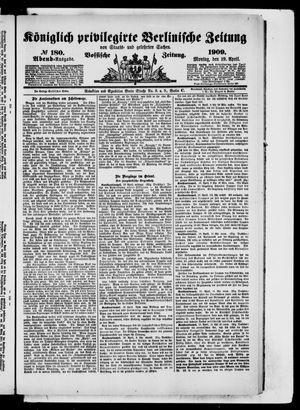 Königlich privilegirte Berlinische Zeitung von Staats- und gelehrten Sachen vom 19.04.1909