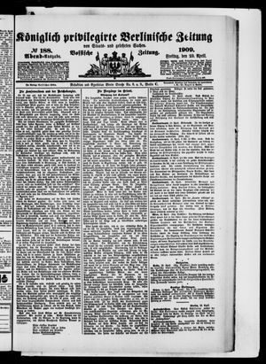 Königlich privilegirte Berlinische Zeitung von Staats- und gelehrten Sachen vom 23.04.1909