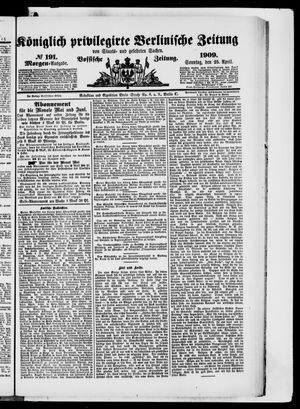 Königlich privilegirte Berlinische Zeitung von Staats- und gelehrten Sachen vom 25.04.1909