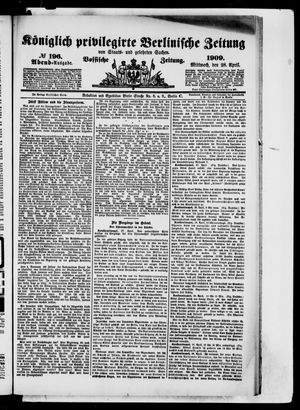 Königlich privilegirte Berlinische Zeitung von Staats- und gelehrten Sachen vom 28.04.1909