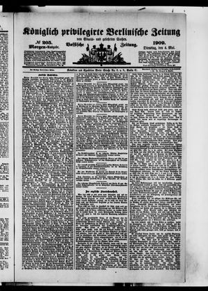 Königlich privilegirte Berlinische Zeitung von Staats- und gelehrten Sachen on May 4, 1909