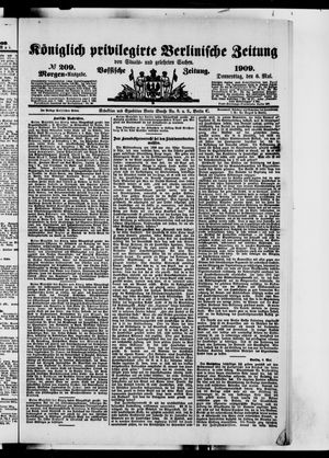 Königlich privilegirte Berlinische Zeitung von Staats- und gelehrten Sachen vom 06.05.1909