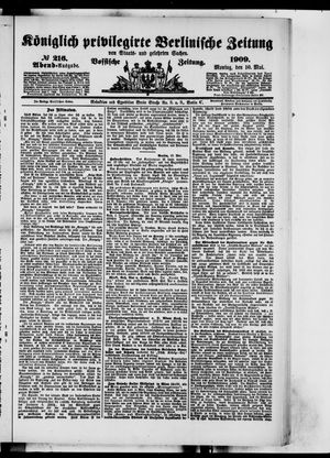 Königlich privilegirte Berlinische Zeitung von Staats- und gelehrten Sachen vom 10.05.1909