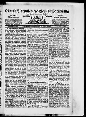 Königlich privilegirte Berlinische Zeitung von Staats- und gelehrten Sachen on May 12, 1909