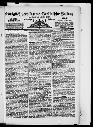 Königlich privilegirte Berlinische Zeitung von Staats- und gelehrten Sachen vom 17.05.1909