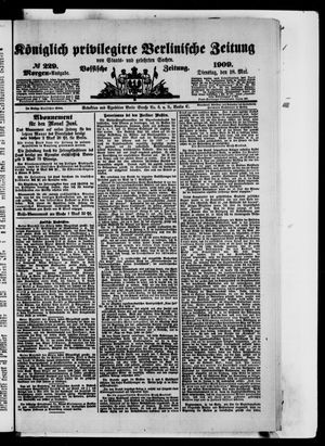 Königlich privilegirte Berlinische Zeitung von Staats- und gelehrten Sachen vom 18.05.1909