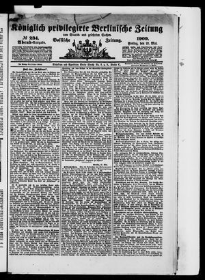 Königlich privilegirte Berlinische Zeitung von Staats- und gelehrten Sachen vom 21.05.1909