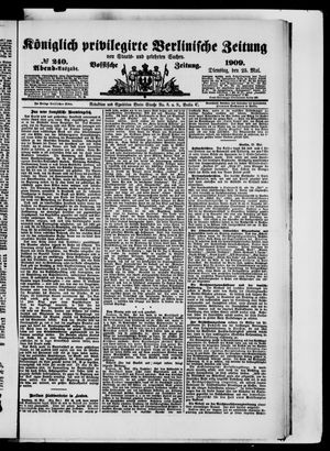 Königlich privilegirte Berlinische Zeitung von Staats- und gelehrten Sachen vom 25.05.1909