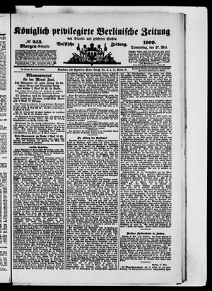 Königlich privilegirte Berlinische Zeitung von Staats- und gelehrten Sachen vom 27.05.1909