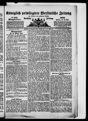 Königlich privilegirte Berlinische Zeitung von Staats- und gelehrten Sachen vom 28.05.1909