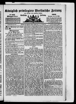 Königlich privilegirte Berlinische Zeitung von Staats- und gelehrten Sachen vom 30.05.1909