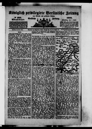 Königlich privilegirte Berlinische Zeitung von Staats- und gelehrten Sachen vom 01.06.1909