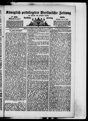 Königlich privilegirte Berlinische Zeitung von Staats- und gelehrten Sachen vom 04.06.1909