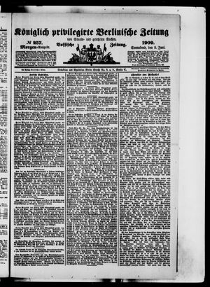 Königlich privilegirte Berlinische Zeitung von Staats- und gelehrten Sachen vom 05.06.1909