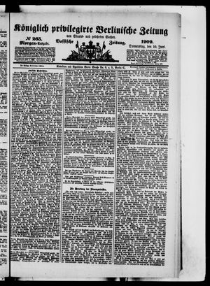 Königlich privilegirte Berlinische Zeitung von Staats- und gelehrten Sachen vom 10.06.1909