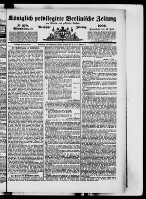 Königlich privilegirte Berlinische Zeitung von Staats- und gelehrten Sachen vom 12.06.1909