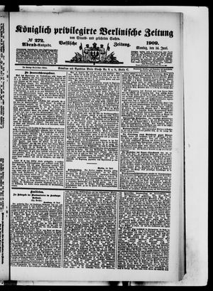Königlich privilegirte Berlinische Zeitung von Staats- und gelehrten Sachen vom 14.06.1909