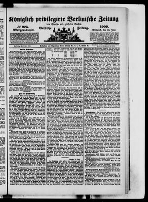 Königlich privilegirte Berlinische Zeitung von Staats- und gelehrten Sachen vom 16.06.1909
