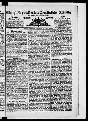 Königlich privilegirte Berlinische Zeitung von Staats- und gelehrten Sachen vom 17.06.1909