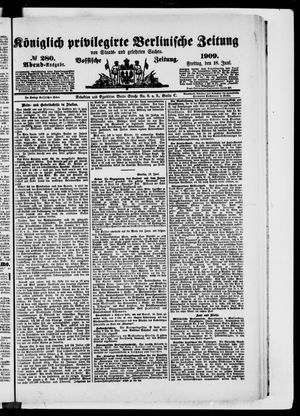 Königlich privilegirte Berlinische Zeitung von Staats- und gelehrten Sachen vom 18.06.1909