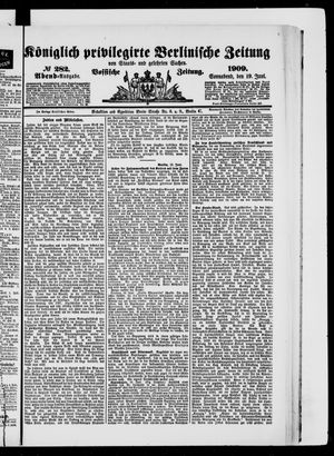 Königlich privilegirte Berlinische Zeitung von Staats- und gelehrten Sachen vom 19.06.1909
